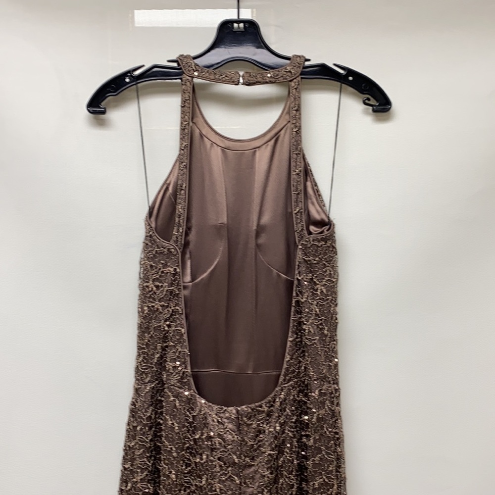 Adrianna Papell halter lace low back long gown - Picture 8 of 12